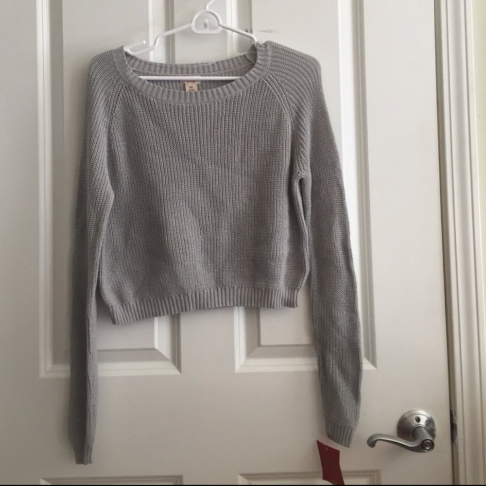 NWT grey cropped sweater